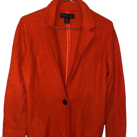 Rachel Zoe wool orange long blazer jacket small - Picture 3 of 6